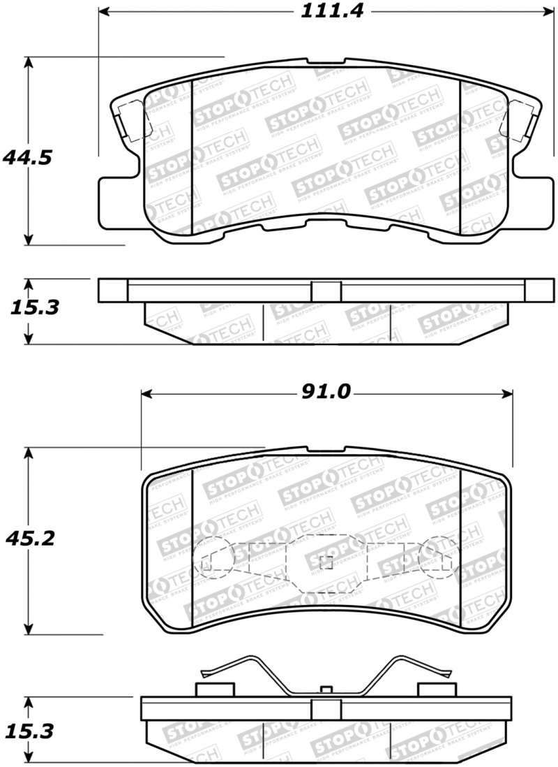 Mitsubishi RVR Brake Pads - Stoptech - ST Street - `11-`12