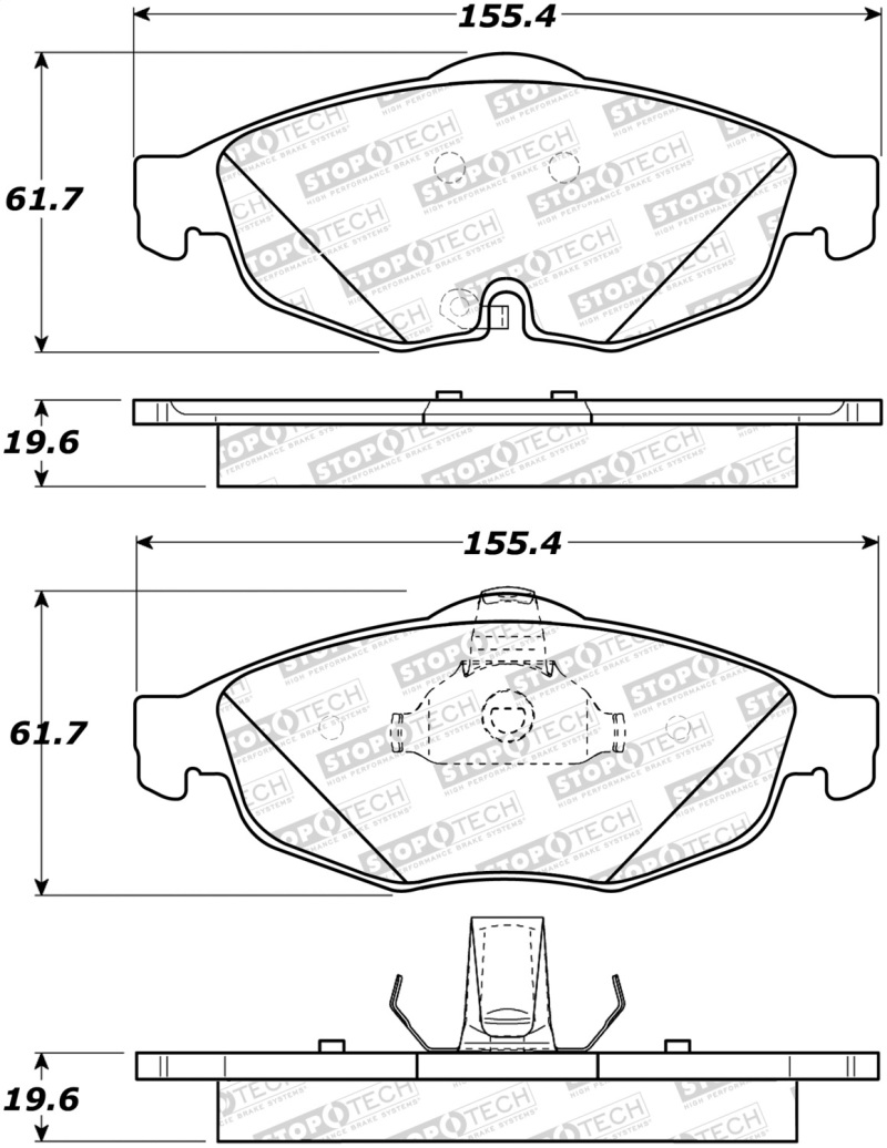 Chrysler Cirrus Brake Pads - Stoptech - ST Street - `01-`10 Chrysler Cirrus Brake Pads - Stoptech - ST Street - `01-`10