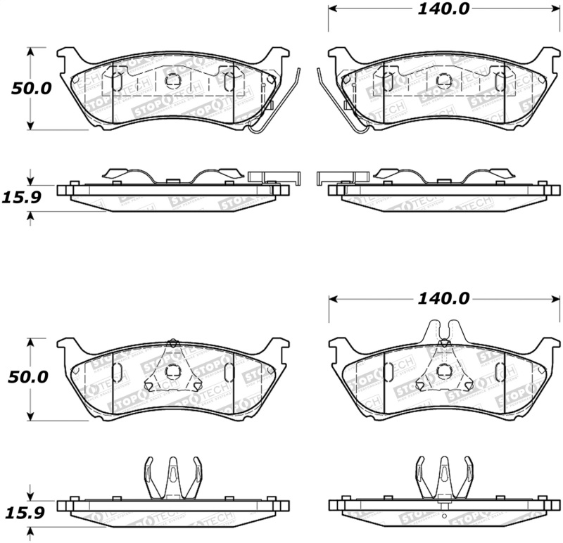 Mercedes-Benz ML350 Brake Pads - Stoptech - Street - `03-`05