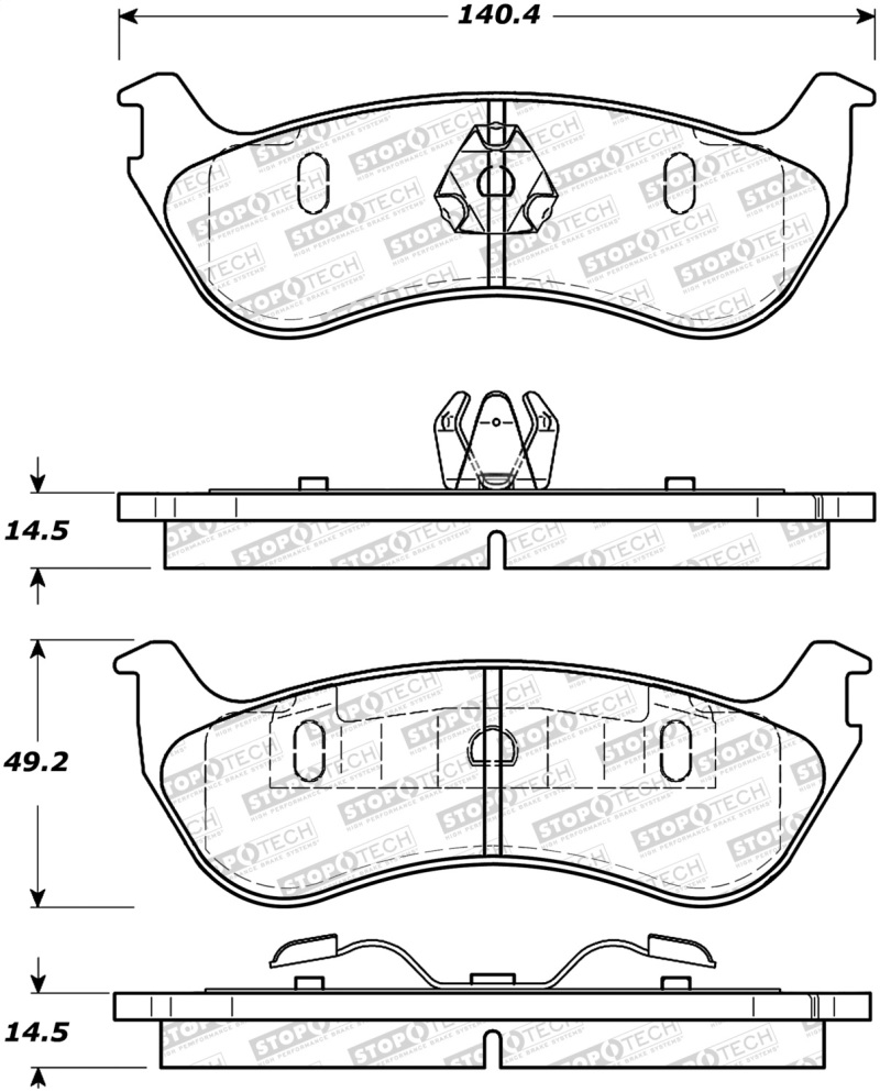 Ford Explorer Brake Pads - Stoptech - Street - `02-`05 Ford Explorer Brake Pads - Stoptech - Street - `02-`05