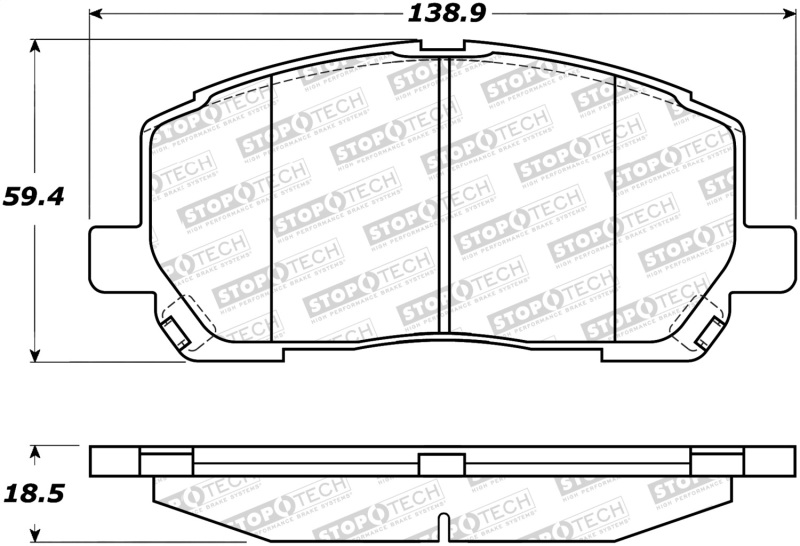 Toyota Highlander Brake Pads - Stoptech - Street - `01-`07