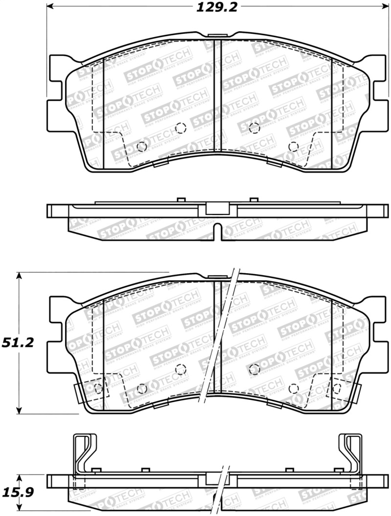 Kia Sephia Brake Pads - Stoptech - Street - 2001 Kia Sephia Brake Pads - Stoptech - Street - 2001