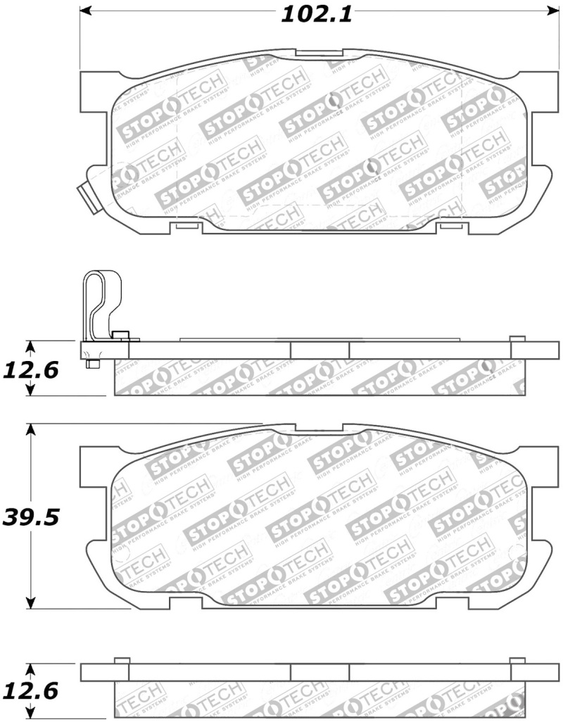 Mazda Miata Brake Pads - Rear - Stoptech - Street Touring - `01-`05