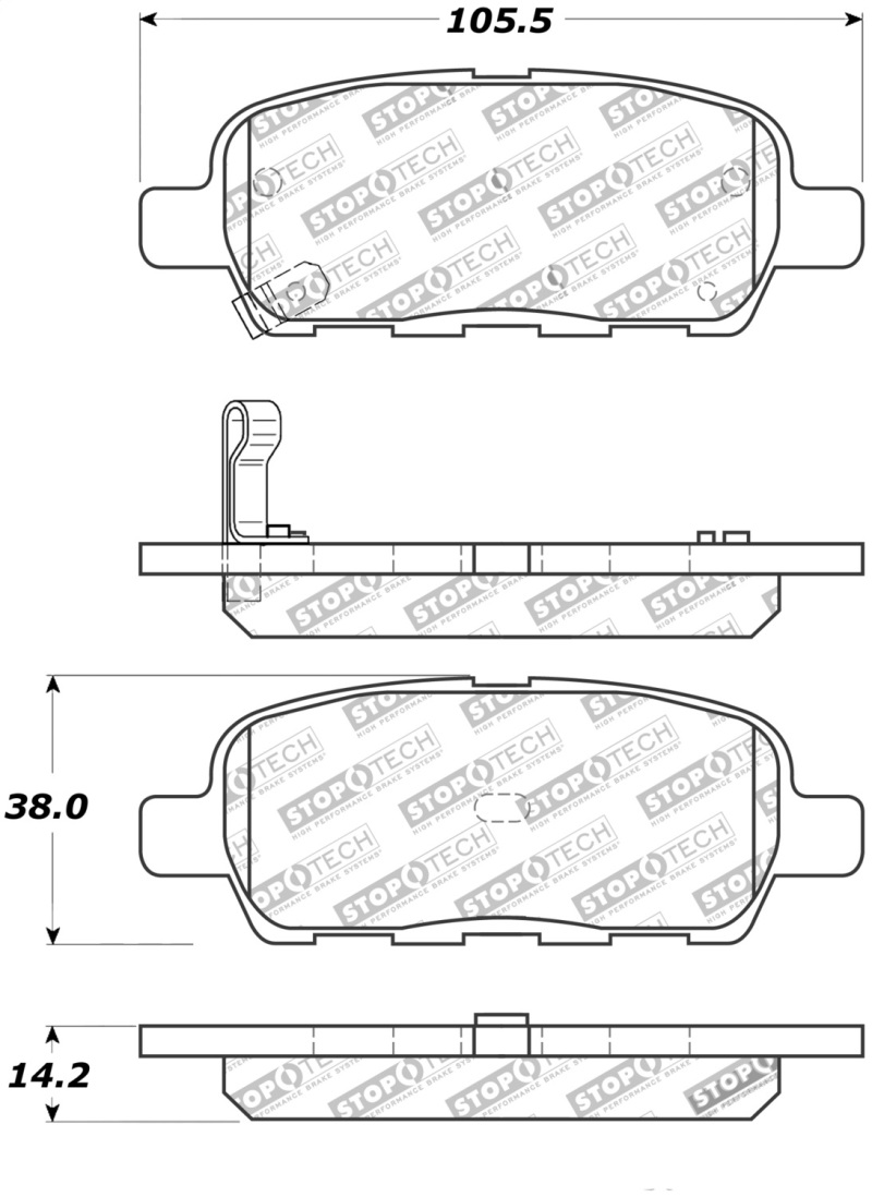 Nissan Juke Brake Pads - Rear - Stoptech - Street Touring - `11-`17 Nissan Juke Brake Pads - Rear - Stoptech - Street Touring - `11-`17