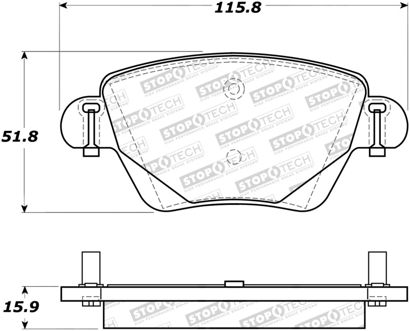 Ford Mondeo Brake Pads - Stoptech - Street Brake Pads with Shims - `01-`04