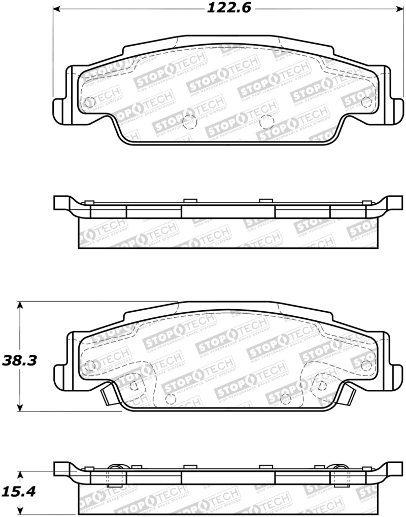 Cadillac CTS Brake Pads - Stoptech - Street - `03-`07 Cadillac CTS Brake Pads - Stoptech - Street - `03-`07