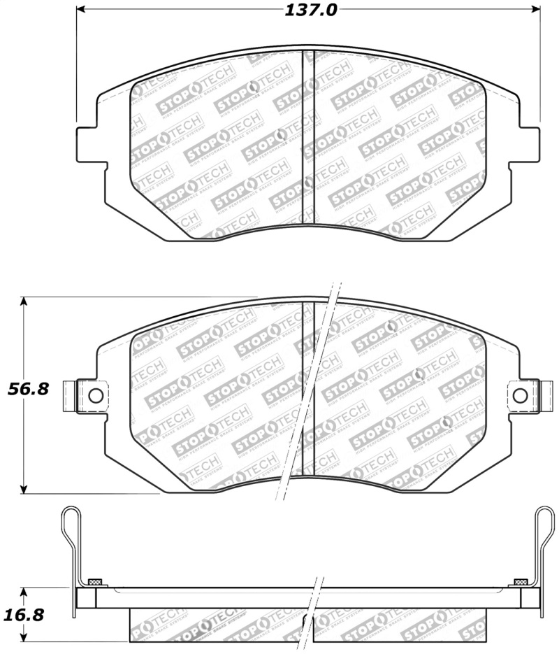 Subaru XV Brake Pads - Front - Stoptech - Street Touring - `13-`15