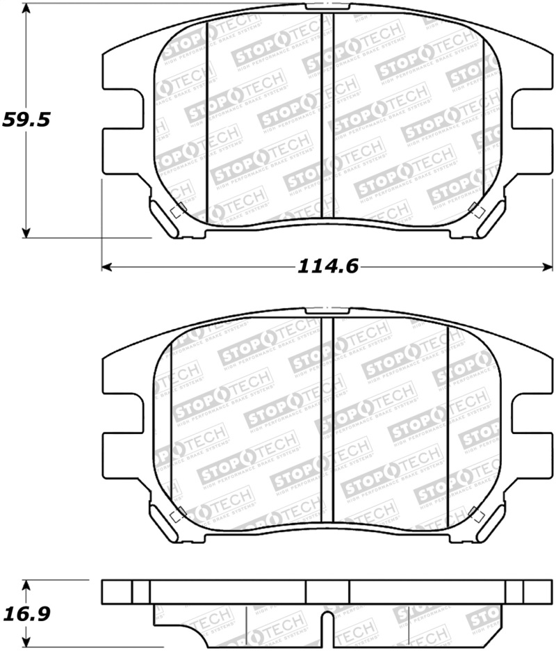 Lexus RX300 Brake Pads - Stoptech - Street - `02-`03 Lexus RX300 Brake Pads - Stoptech - Street - `02-`03