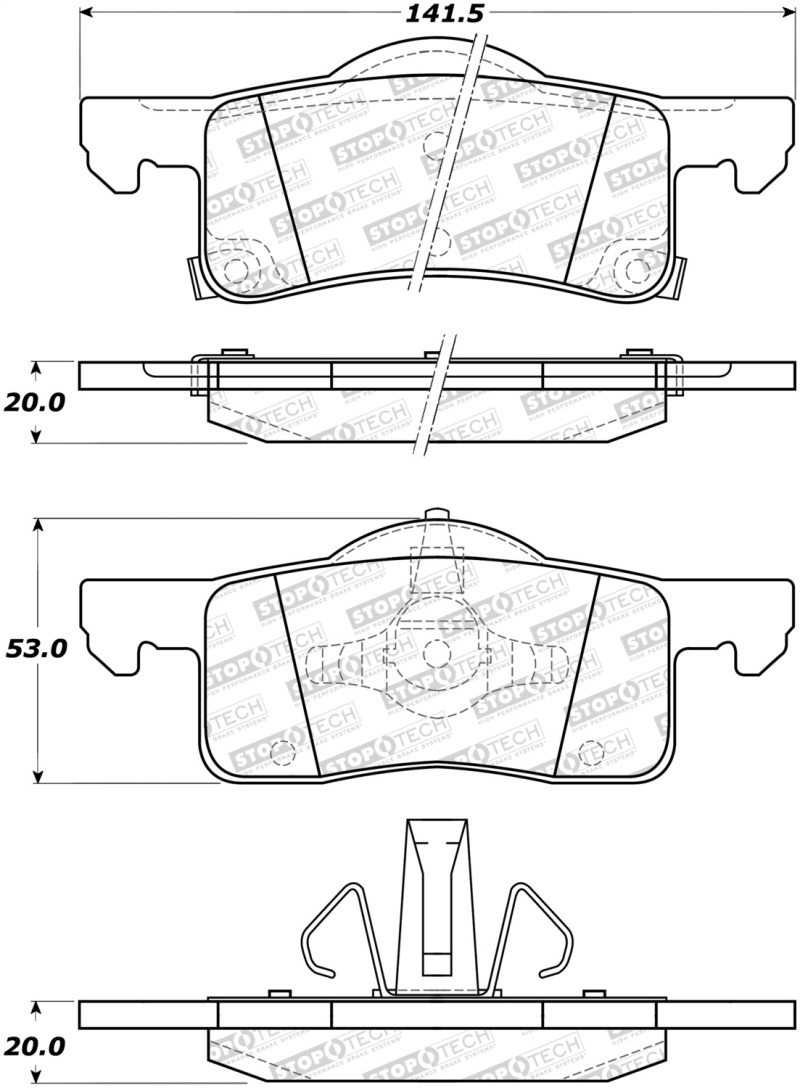 Lincoln Navigator Brake Pads - Stoptech - Street - `02-`06 Lincoln Navigator Brake Pads - Stoptech - Street - `02-`06