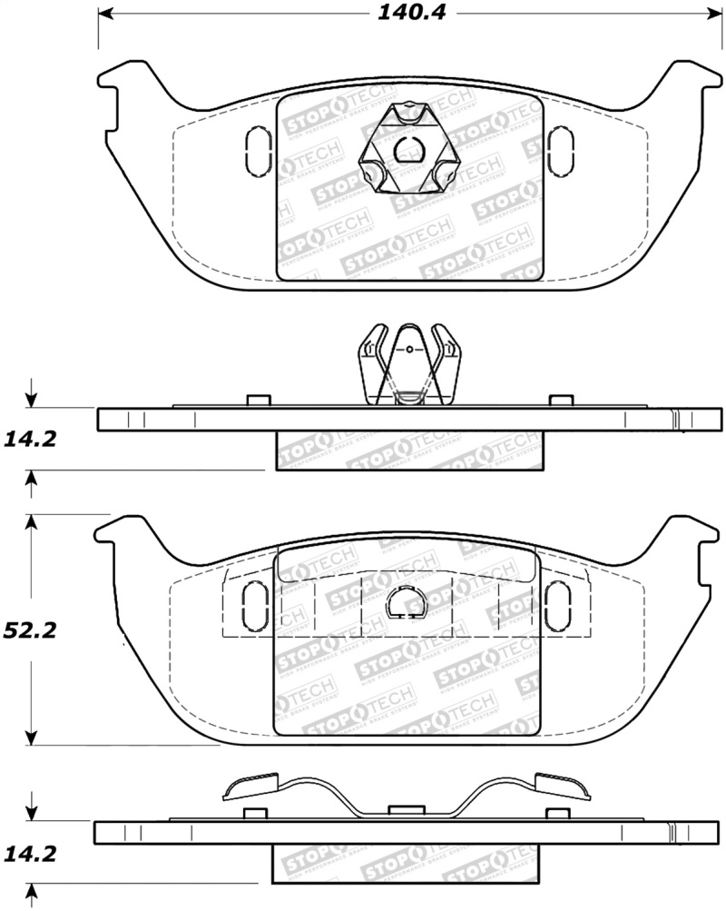 Lincoln Aviator Brake Pads - Stoptech - Street - `03-`05 Lincoln Aviator Brake Pads - Stoptech - Street - `03-`05
