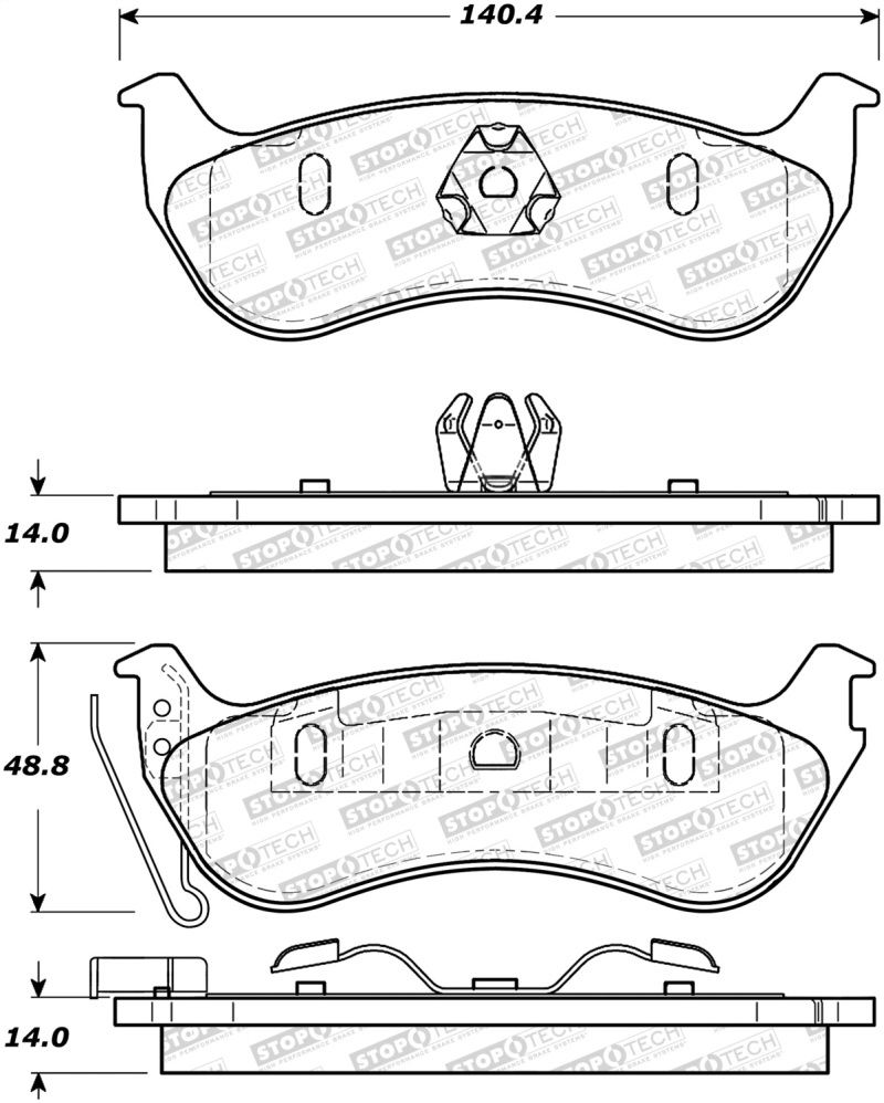 Jeep TJ Brake Pads - Stoptech - StopTech Street Brake Pads - `03-`06 Jeep TJ Brake Pads - Stoptech - StopTech Street Brake Pads - `03-`06
