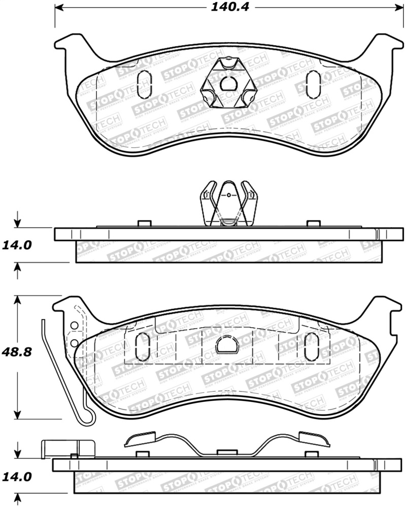 Ford Explorer Brake Pads - Stoptech - Street - `06-`10 Ford Explorer Brake Pads - Stoptech - Street - `06-`10