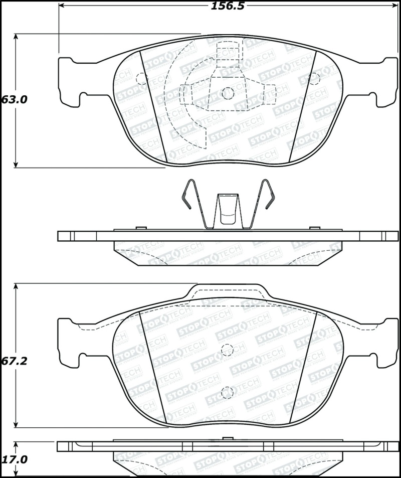 Ford Transit Connect Brake Pads - Stoptech - Street - `10-`13 Ford Transit Connect Brake Pads - Stoptech - Street - `10-`13