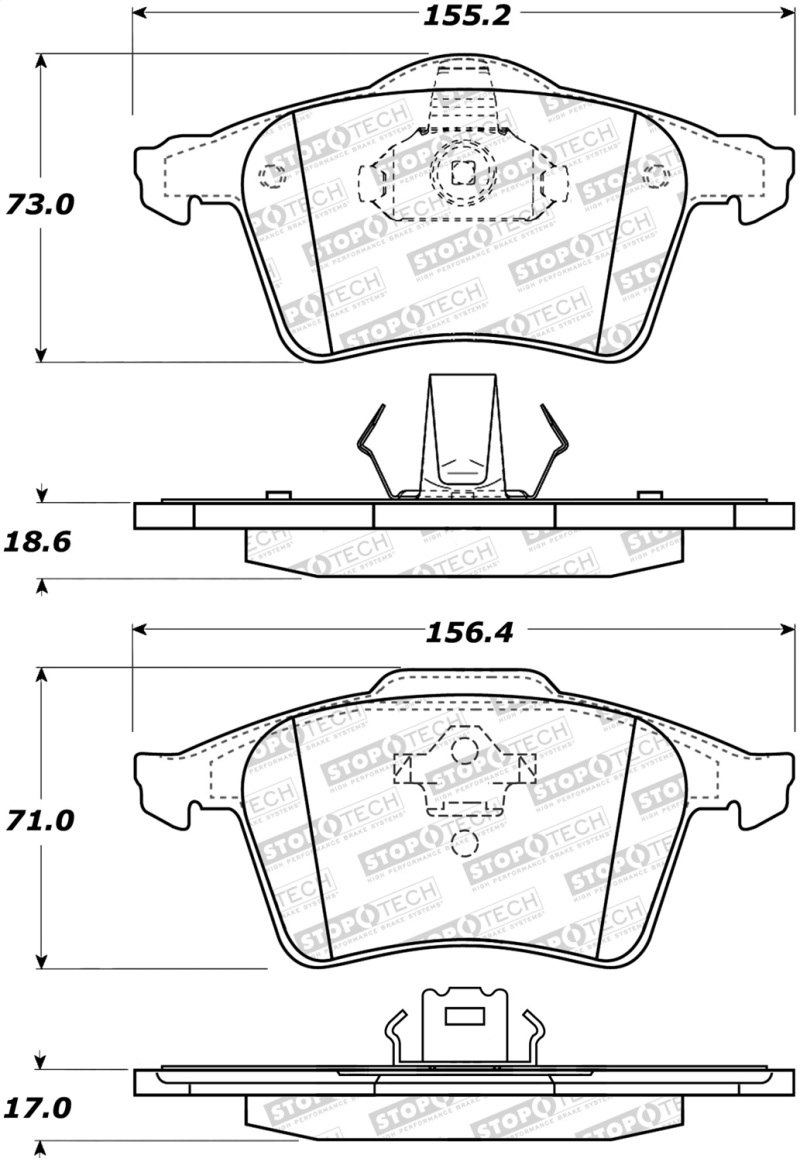 Ford Focus Brake Pads - Stoptech - Street with Shims and Hardware - 2010 Ford Focus Brake Pads - Stoptech - Street with Shims and Hardware - 2010