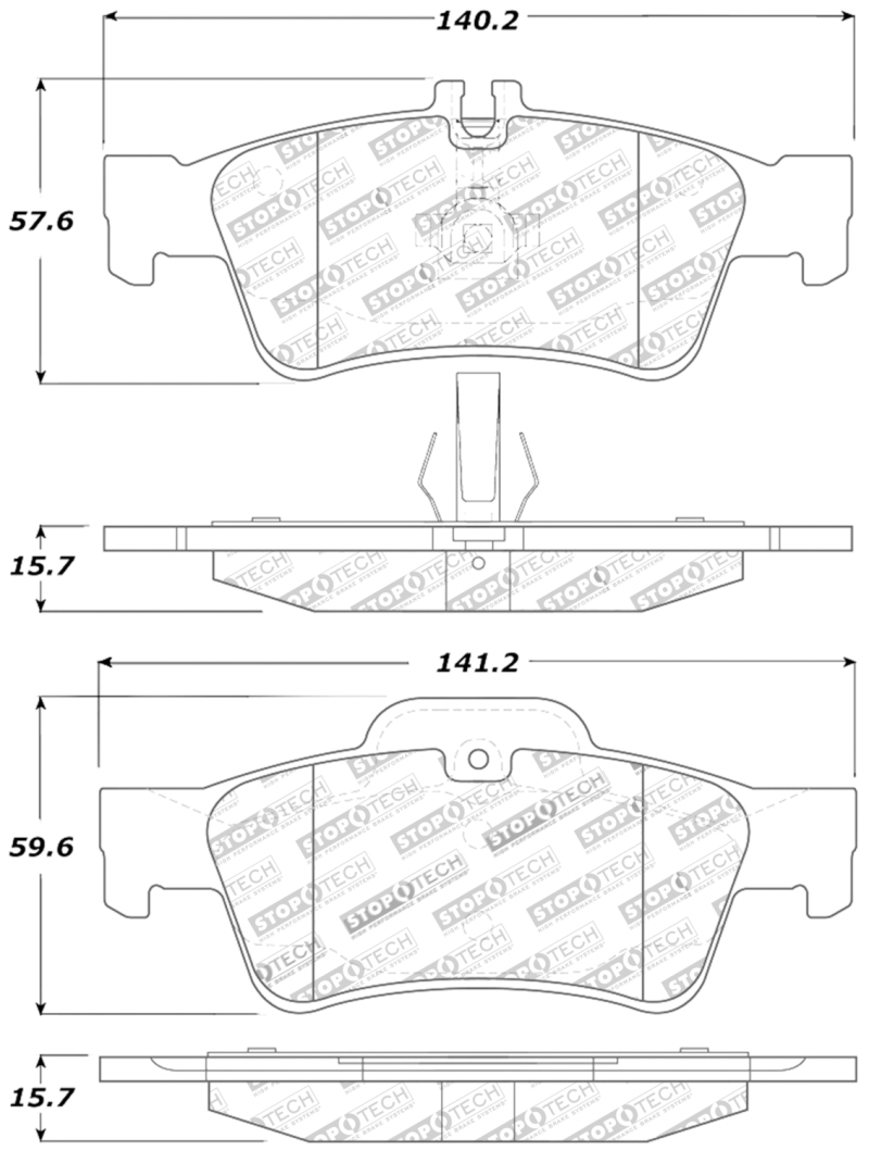 Mercedes-Benz S550 Brake Pads - Rear - Stoptech - Street Touring - `07-`13