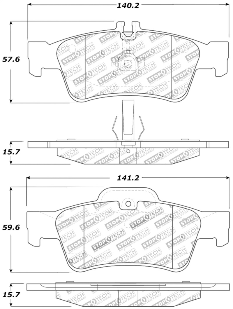 Mercedes-Benz SL500 Brake Pads - Rear - Stoptech - Street Touring - `03-`13