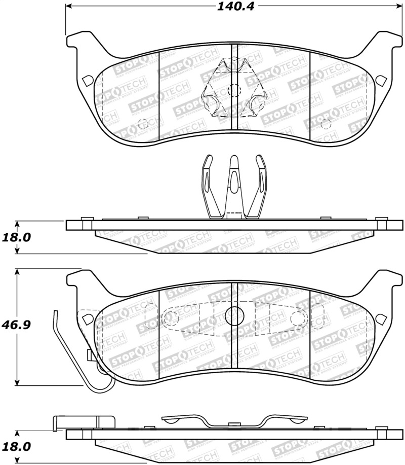 Chrysler Pacifica Brake Pads - Stoptech - Street - `04-`08 Chrysler Pacifica Brake Pads - Stoptech - Street - `04-`08