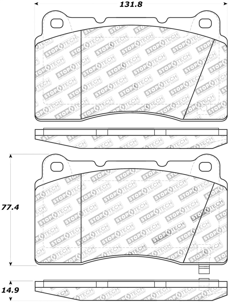 Cadillac CTS Brake Pads - Front - Stoptech - Street Touring - `04-`19