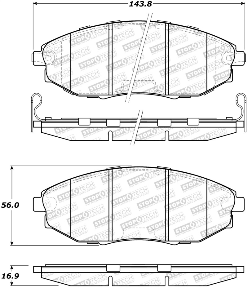 Chevrolet Epica Brake Pads - Stoptech - Street - `04-`09