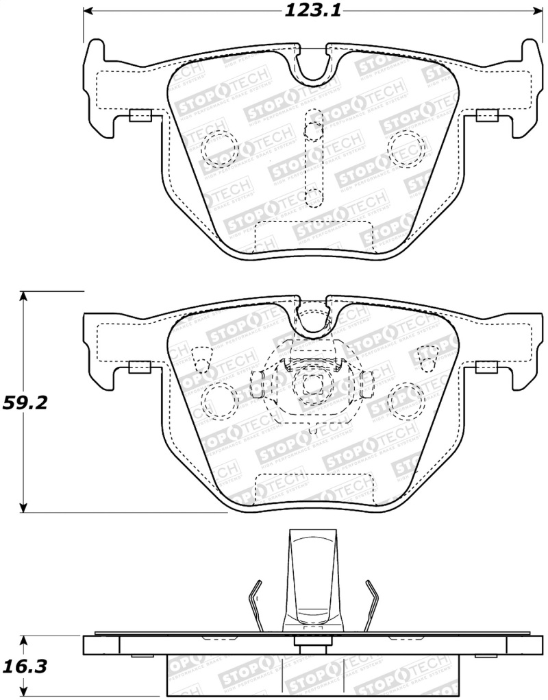BMW 5 Series Brake Pads - Stoptech - Street Brake Pads with Shims and Hardware - `08-`09 BMW 5 Series Brake Pads - Stoptech - Street Brake Pads with Shims and Hardware - `08-`09