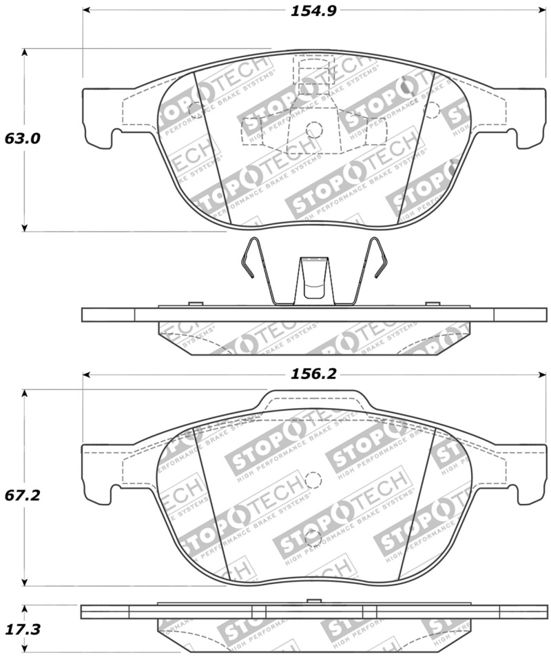 Mazda 3 Sport Brake Pads - Front - Stoptech - Street Touring - `09-`13 Mazda 3 Sport Brake Pads - Front - Stoptech - Street Touring - `09-`13
