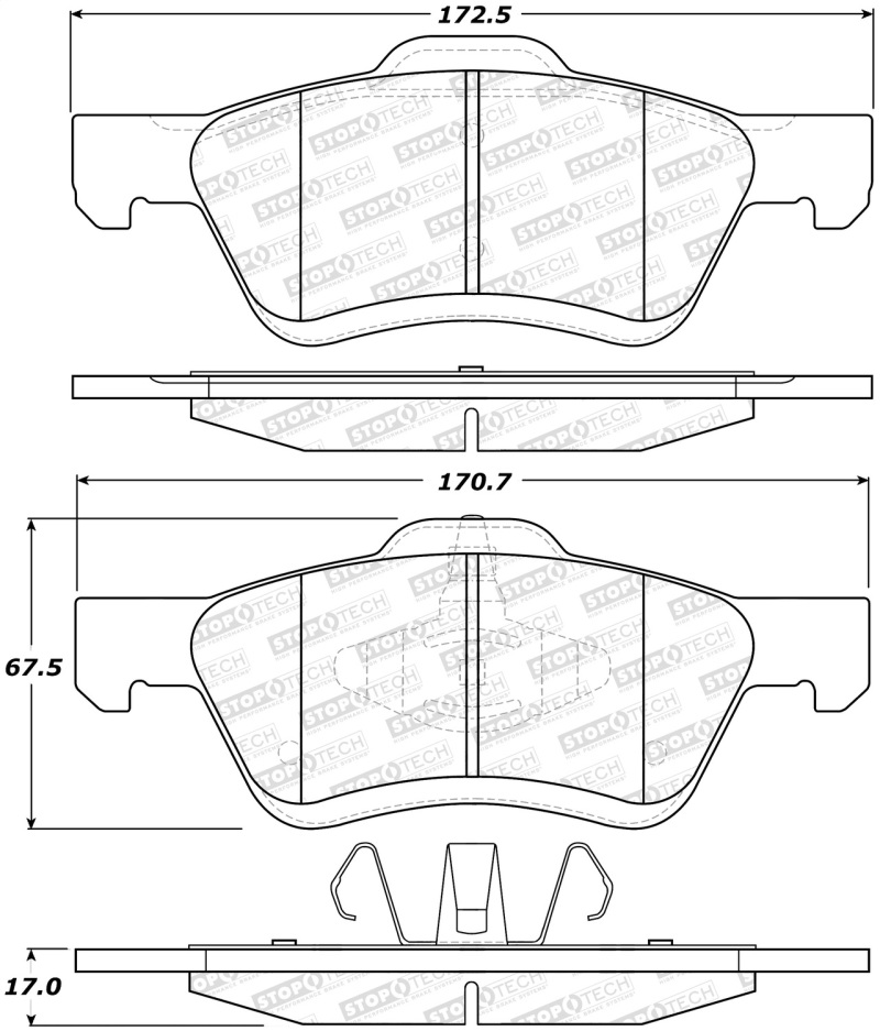 Mazda Tribute Brake Pads - Stoptech - Street - `08-`09 Mazda Tribute Brake Pads - Stoptech - Street - `08-`09