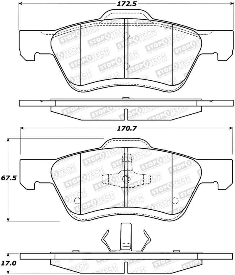Ford Escape Brake Pads - Stoptech - ST Street - `09-`12 Ford Escape Brake Pads - Stoptech - ST Street - `09-`12