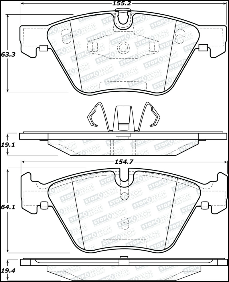 BMW 5 Series Brake Pads - Stoptech - Street - `04-`07 BMW 5 Series Brake Pads - Stoptech - Street - `04-`07