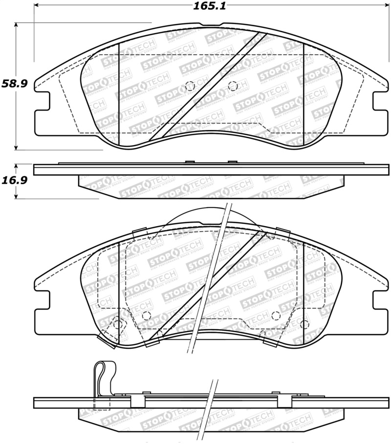 Kia Spectra Brake Pads - Stoptech - Street - `04-`09 Kia Spectra Brake Pads - Stoptech - Street - `04-`09