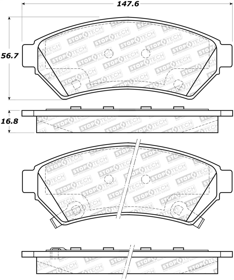 Buick Terraza Brake Pads - Stoptech - Street - `05-`07 Buick Terraza Brake Pads - Stoptech - Street - `05-`07