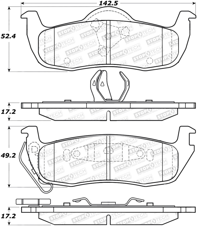 Jeep Commander Brake Pads - Stoptech - Street - `06-`10 Jeep Commander Brake Pads - Stoptech - Street - `06-`10