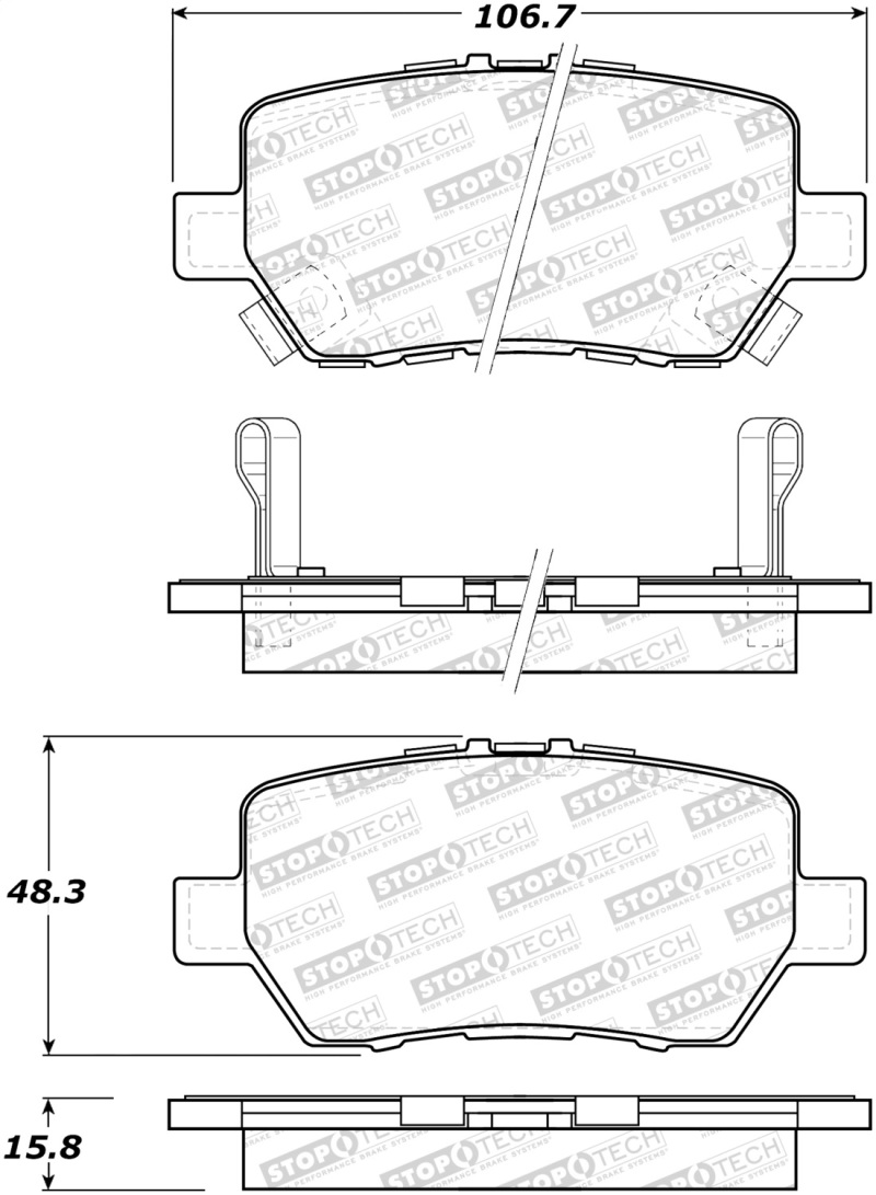 Acura RL Brake Pads - Stoptech - Street - `05-`12 Acura RL Brake Pads - Stoptech - Street - `05-`12