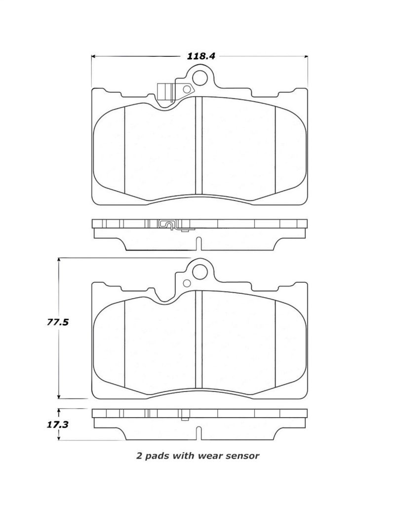 Lexus RC300 Brake Pads - Front - Stoptech - Street Touring - `16-`18 Lexus RC300 Brake Pads - Front - Stoptech - Street Touring - `16-`18