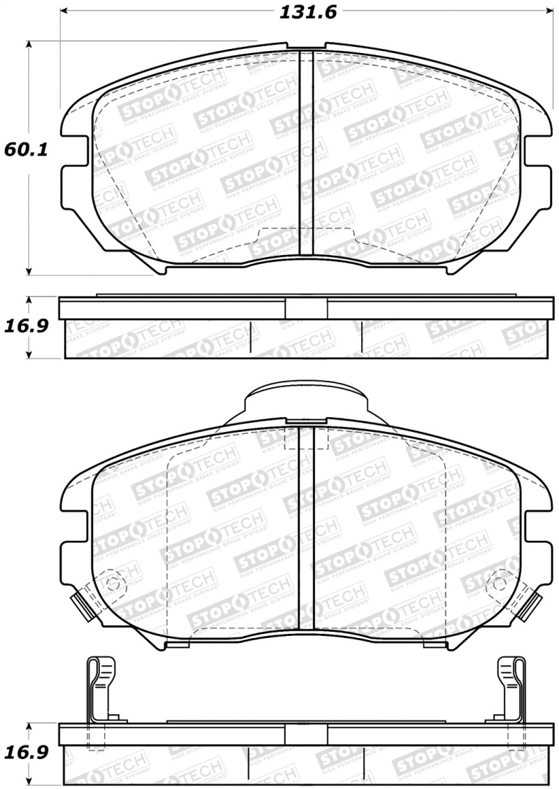 Hyundai Azera Brake Pads - Stoptech - StopTech Street - `06-`11 Hyundai Azera Brake Pads - Stoptech - StopTech Street - `06-`11