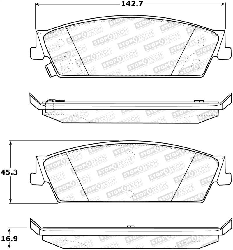 GMC Sierra Brake Pads - Stoptech - Street - `07-`13 GMC Sierra Brake Pads - Stoptech - Street - `07-`13