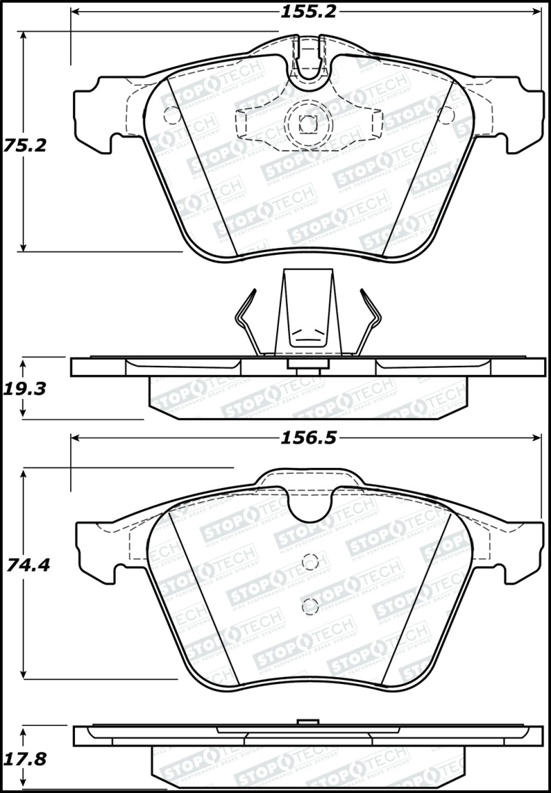 Volvo S80 Brake Pads - Stoptech - Street - `07-`16