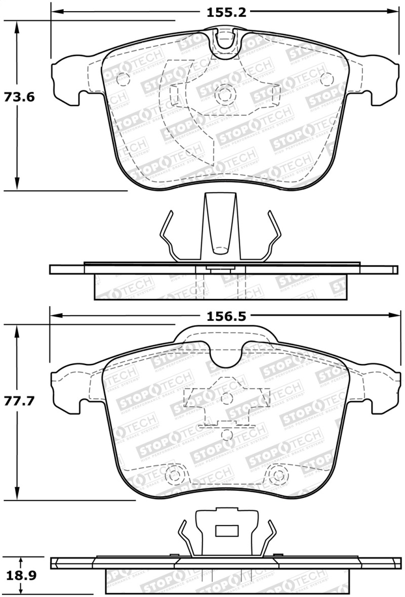 Chevrolet Vectra Brake Pads - Stoptech - Street - `03-`08 Chevrolet Vectra Brake Pads - Stoptech - Street - `03-`08