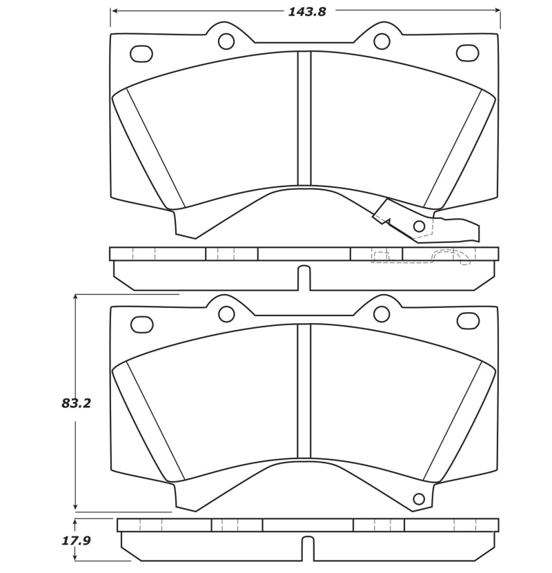 Lexus LX570 Brake Pads - Front - Stoptech - Street Performance - `08-`21 Lexus LX570 Brake Pads - Front - Stoptech - Street Performance - `08-`21