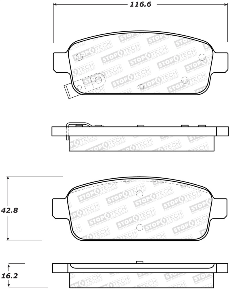 Chevrolet Orlando Brake Pads - Front - Stoptech - Street - `12-`14