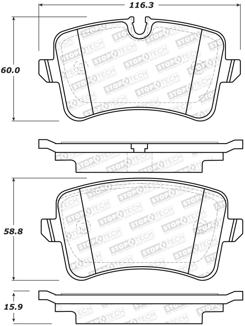 Audi S6 Brake Pads - Rear - Stoptech - Street - `13-`19