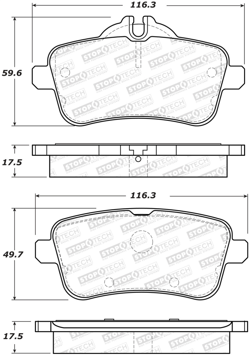 Mercedes-Benz SLK55 AMG Brake Pads - Front - Stoptech - Street - `12-`16