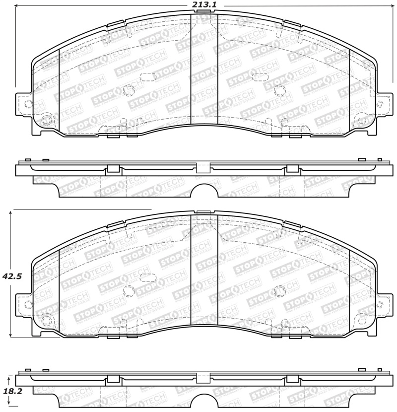 Ford F-250 Super Duty Brake Pads - Rear - Stoptech - Street - `12-`21