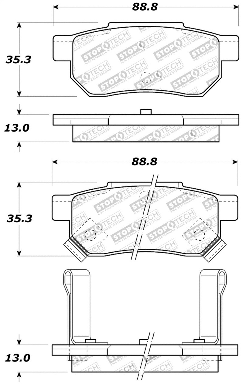 Honda City Brake Pads - Stoptech - Sport - `10-`14