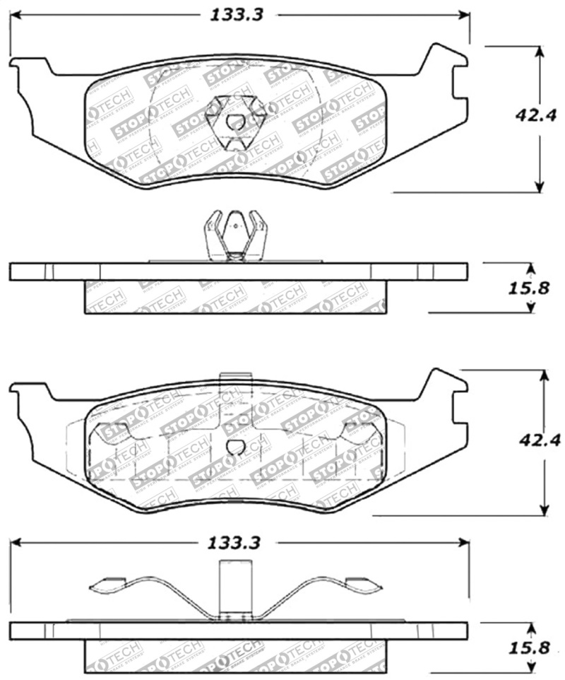 Dodge Intrepid Brake Pads - Stoptech - ST Sport - `93-`04