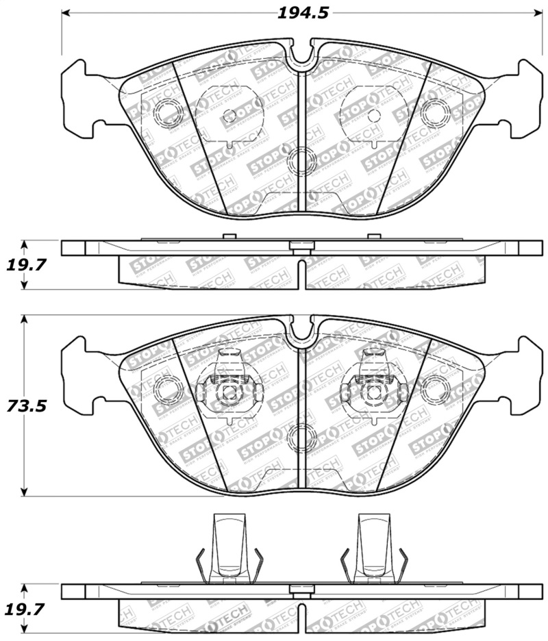 Mercedes-Benz E500 Brake Pads - Stoptech - Sport - `04-`05