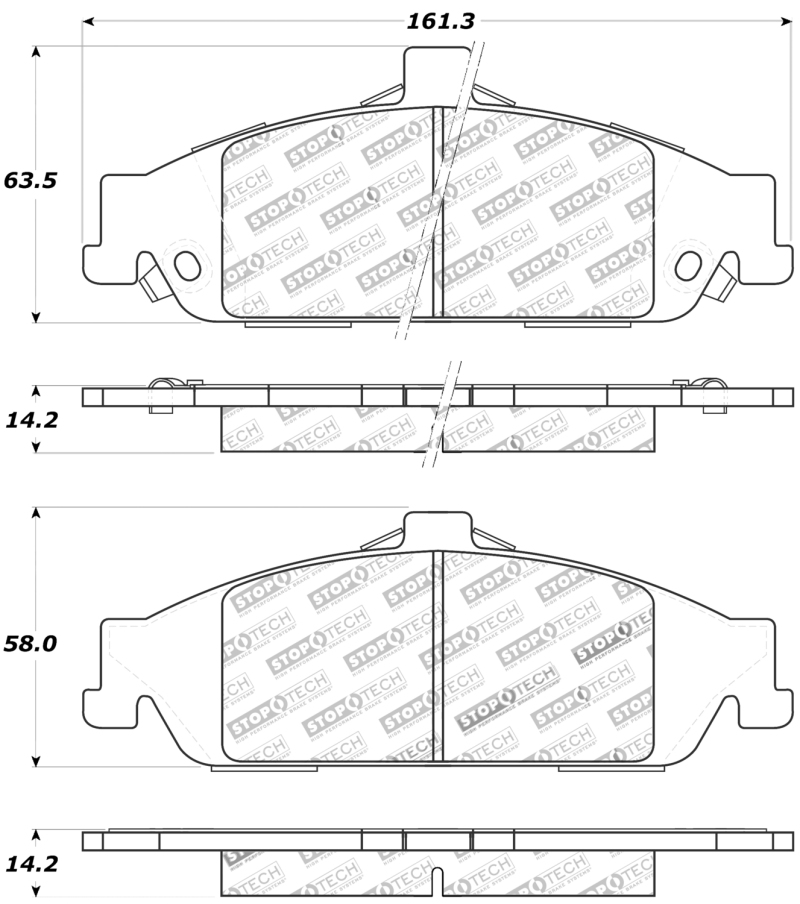 Chevrolet Classic Brake Pads - Rear - Stoptech - Sport - `04-`05