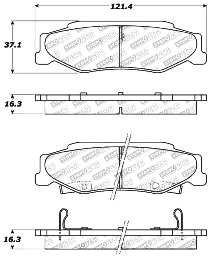 Chevrolet Corvette Sport Brake Pads - Rear - Stoptech - Sport - `97-`13