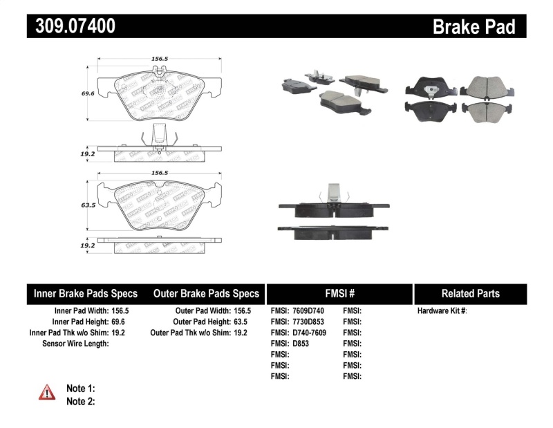 Mercedes-Benz CLK430 Brake Pads - Stoptech - Sport - `99-`03
