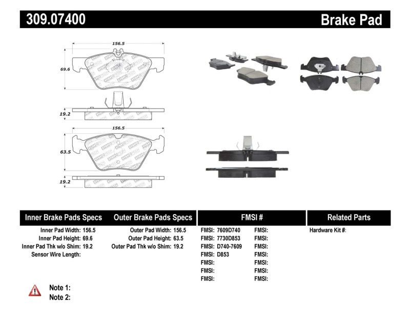 Mercedes-Benz CLK430 Brake Pads - Stoptech - Sport - `99-`03