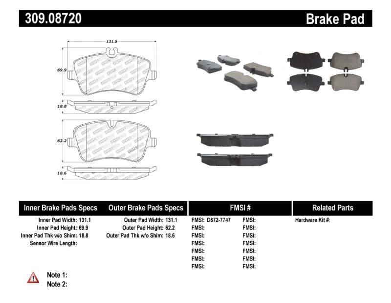 Mercedes-Benz C240 Brake Pads - Stoptech - Sport - `01-`05